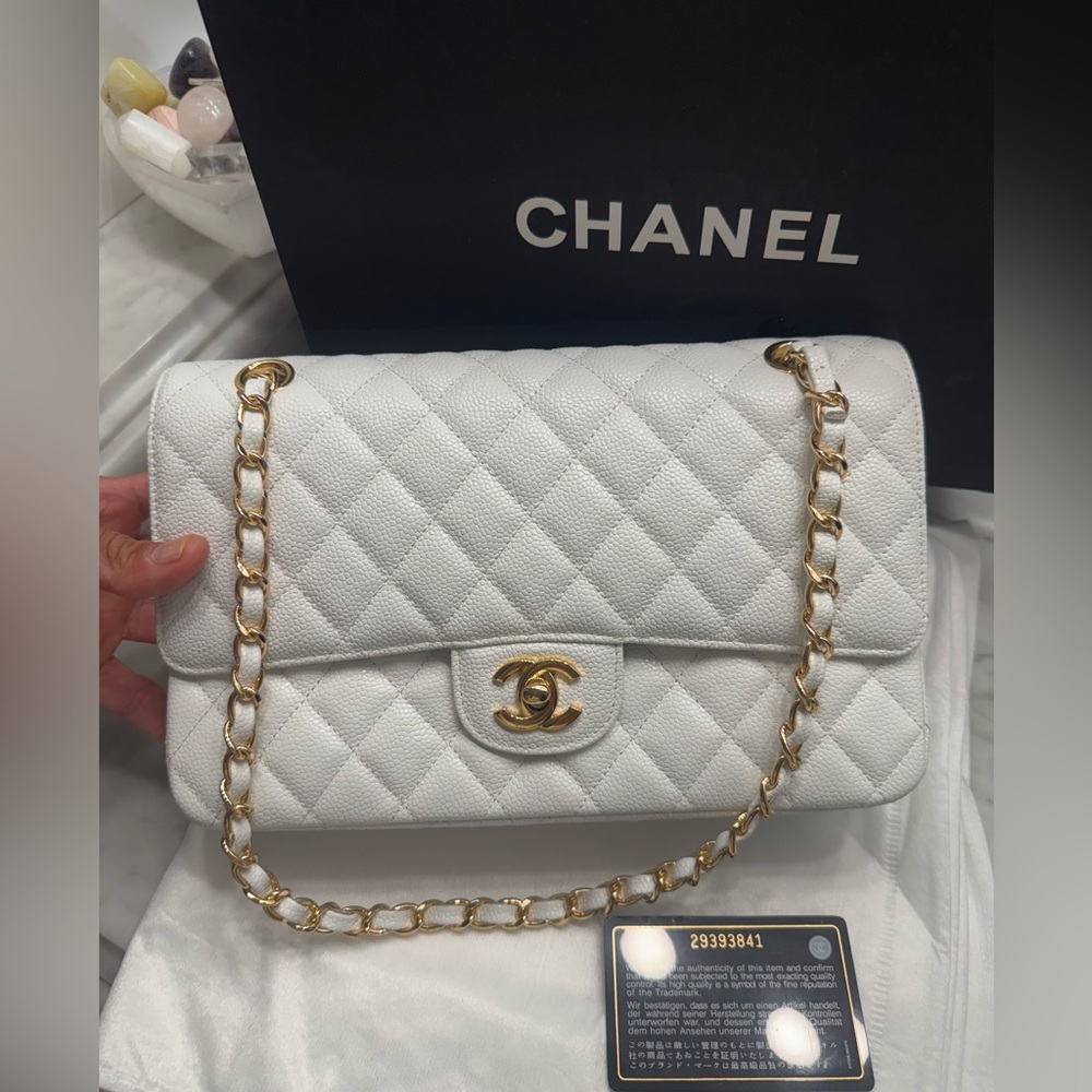 CHANEL medium quilted classic gold hardware